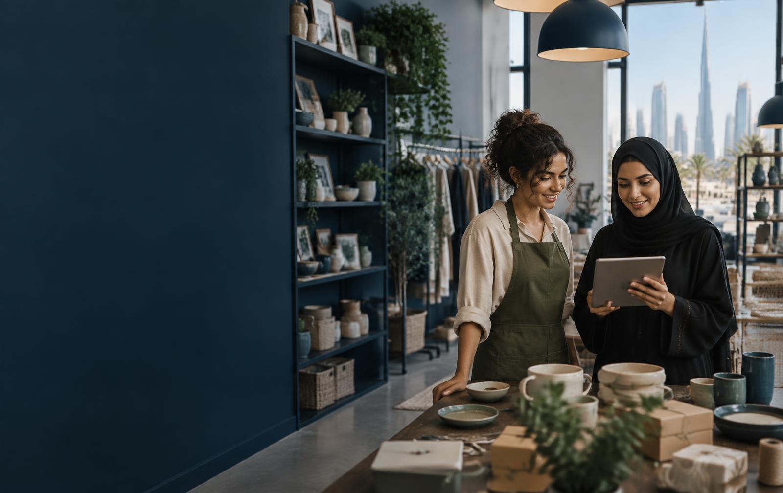 UAE small business owners reviewing their operations
